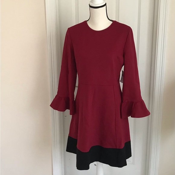 Kate Spade Colorblock Bell Sleeve Ponte Dress - Picture 3 of 7